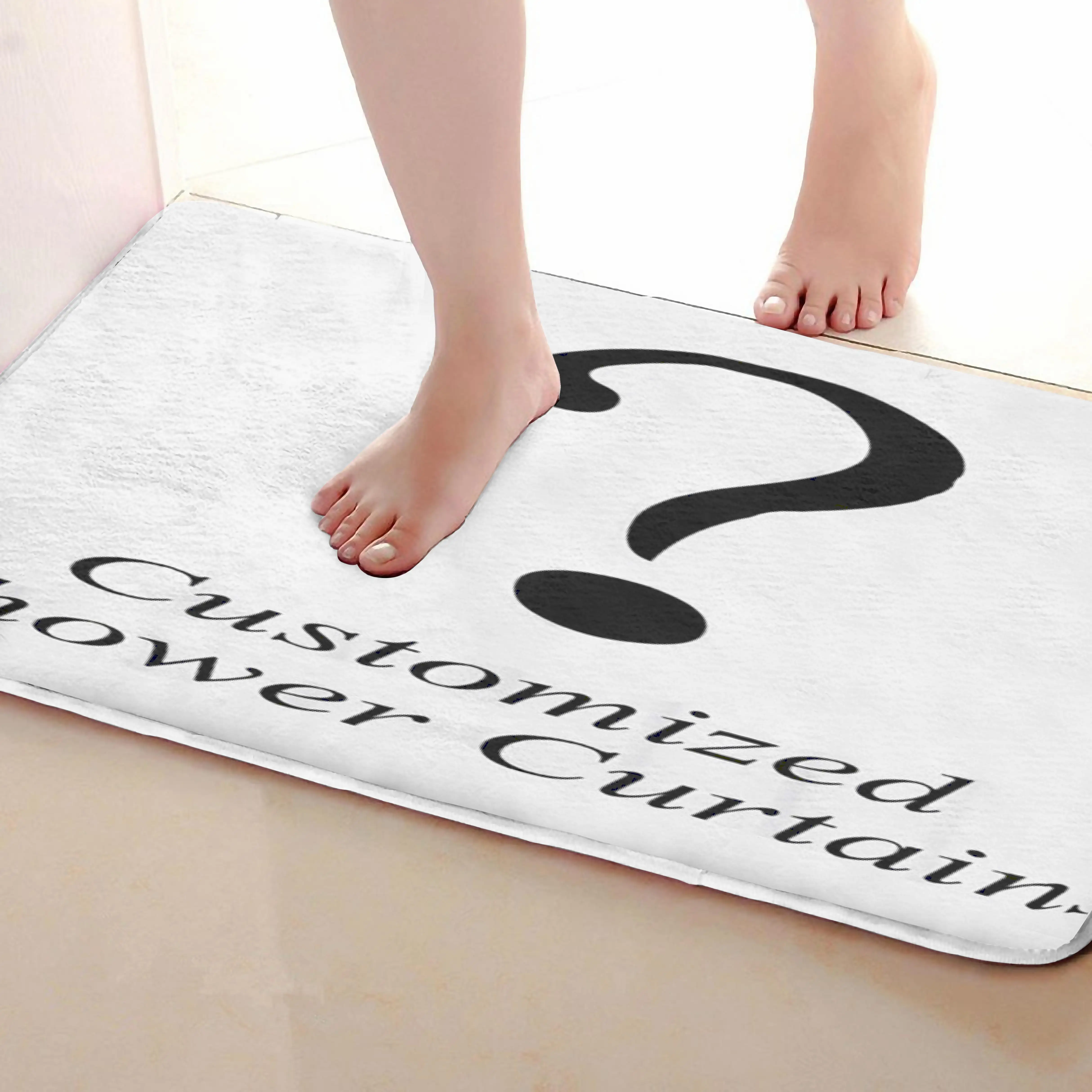 Вопрос Марка Стиль Коврик для ванной комнаты, смешной Противоскользящий коврик для ванной, занавески для душа s аксессуары, соответствующие вашей душевой занавеске