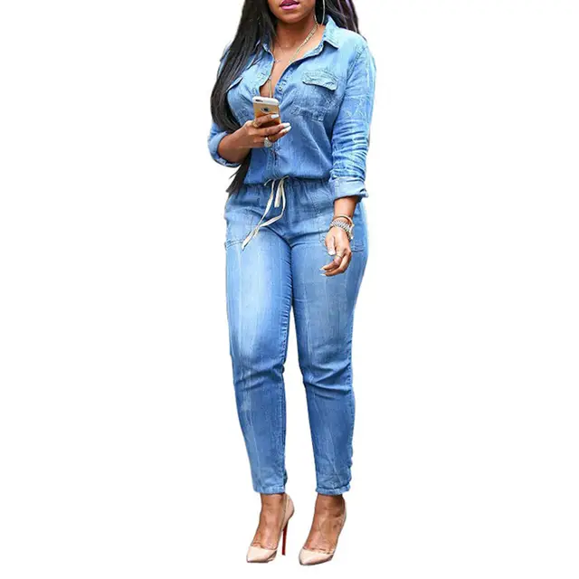 womens denim jumpsuit