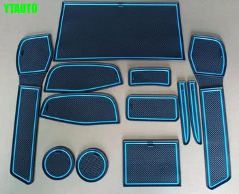 

Blue color Non-slip Interior door pad cup mat door gate slot mat for nissan qashqai j11 2014 2015 2016,12pcs/lot,car styling