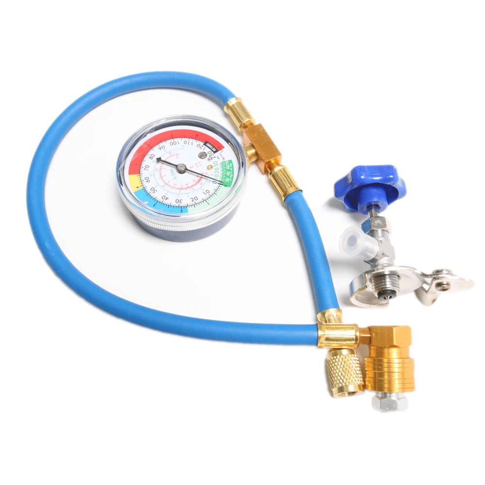 Air Conditioning R134A R12 R22 Recharge Measuring Hose Gauge Valve