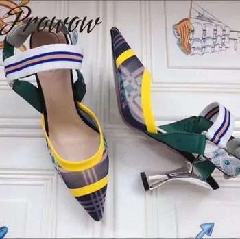 

Prowow Quality Branded Breathable Mesh Summer Pumps Sexy Pointed Toe HIgh Heels Shoes Women Dress Shoes