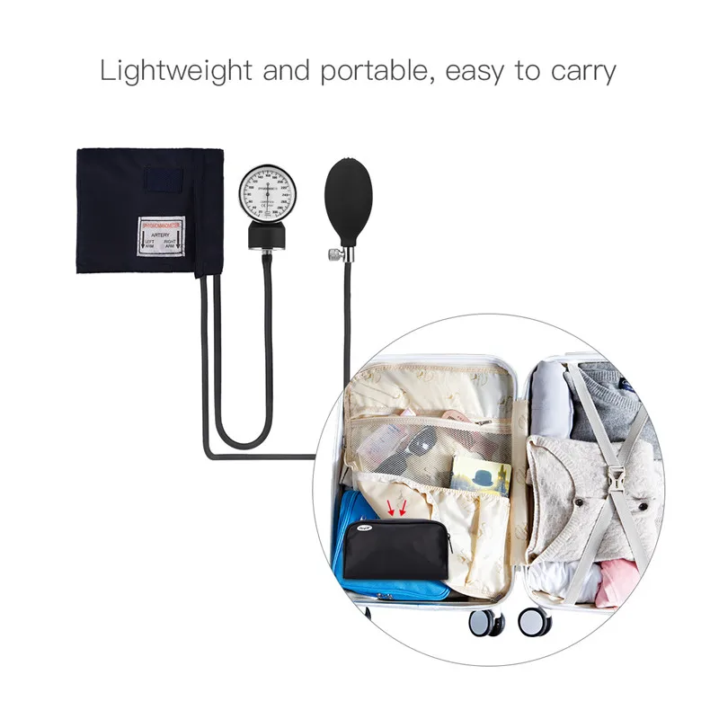 Billige Manuelle Blutdruck Monitor Manschette Hohe Präzision Blutdruckmessgerät Oberen Arm Blutdruck Meter Kit + Lagerung Tasche 35
