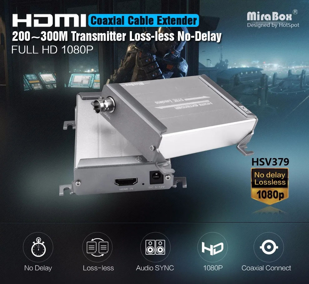 HSV379 HDMI Extender Over Single Coaxial Cable Support FULL HD 1080P LossLESS No-Delay 200 Transmission With Sender and Receiver (1)