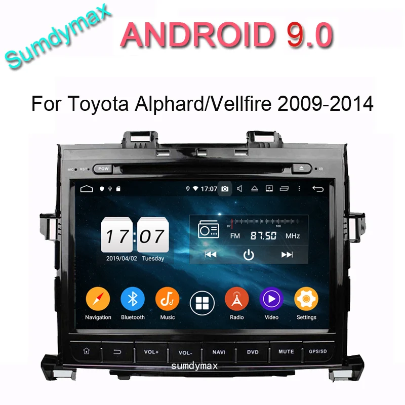 Discount 9" android 9.0 car radio gps for toyota Alphard vellfire 2009-2014 with 8 octa 4G RAM 64G ROM gps navigation audio 0
