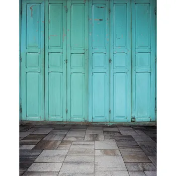 

Vinyl Photography Background Retro Green Wooden Door Computed Printed Children Backdrops for Photo Studio S-2247