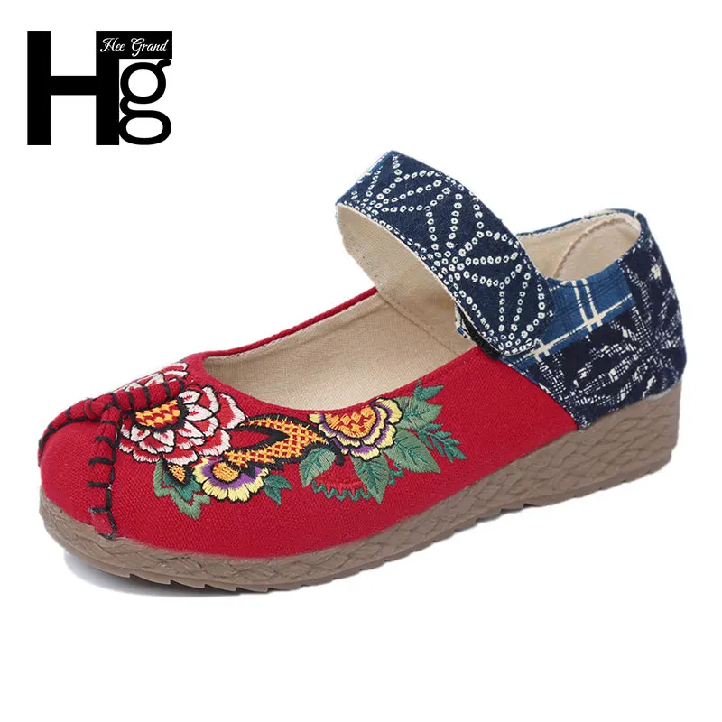 

HEE GRAND Beijing Style Flats Woman Folk Custom 2017 Cultural Women Single Shoes Size 35-39 XWD5280