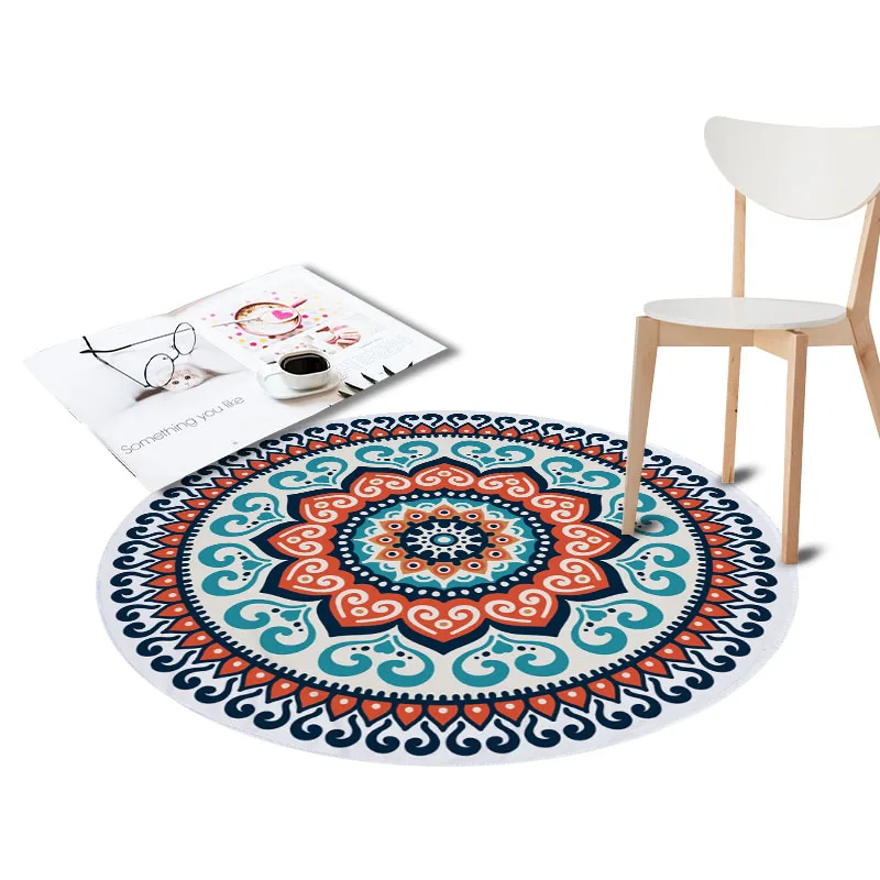 Round Anti-Slip Rugs for Living Room Doormat Mandala Print Carpet Door Floor Mats for Bedroom Bohemia Kids Chair Mats Home Decor Round Anti-Slip Rugs for Living Room Doormat Mandala Print Carpet Door Floor Mats for Bedroom Bohemia Kids Chair Mats Home Decor