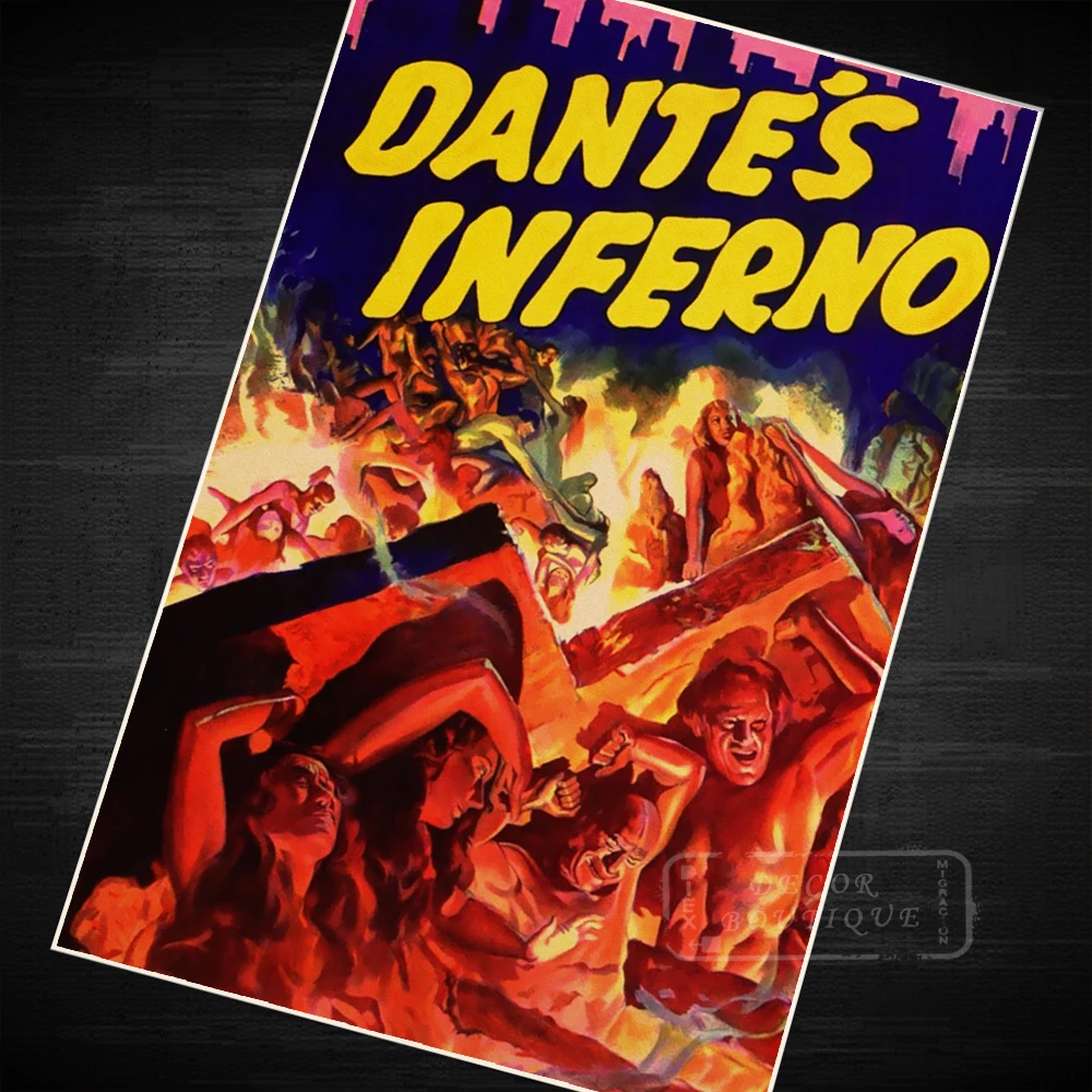 1935: Dante Inferno Hell demons фильм классический винтажный плакат холст живопись сделай сам