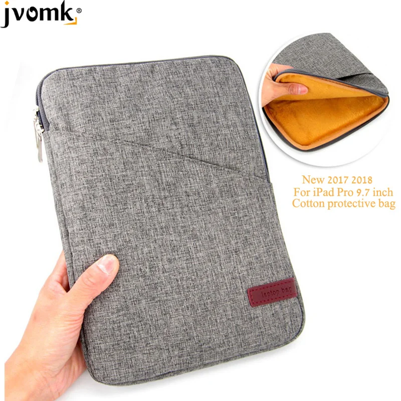 

For iPad 9.7" New 2017 2018 , Air 1 2, Pro 9.7 inch,Jvomk Shockproof Cotton Tablet Liner Pouch Sleeve Bag Cover