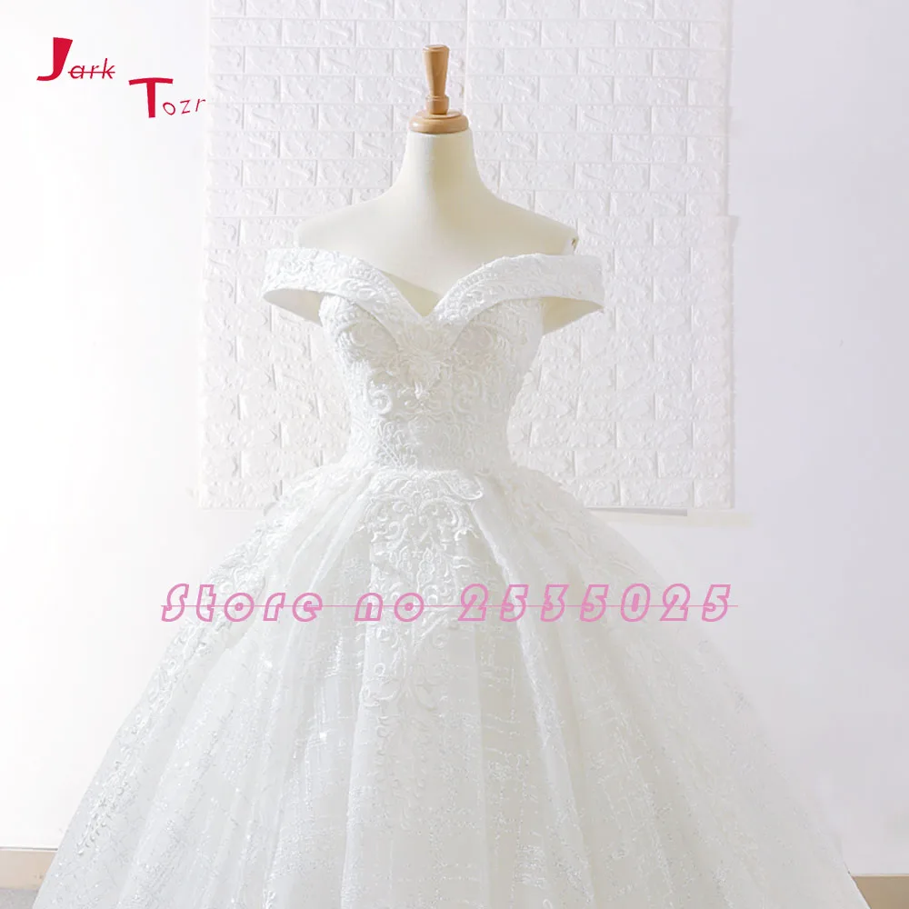Jark Tozr 2019 новое поступление с открытыми плечами короткий рукав Великолепная принцесса бальное платье Свадебные платья Vestidos De Noiva Princesa