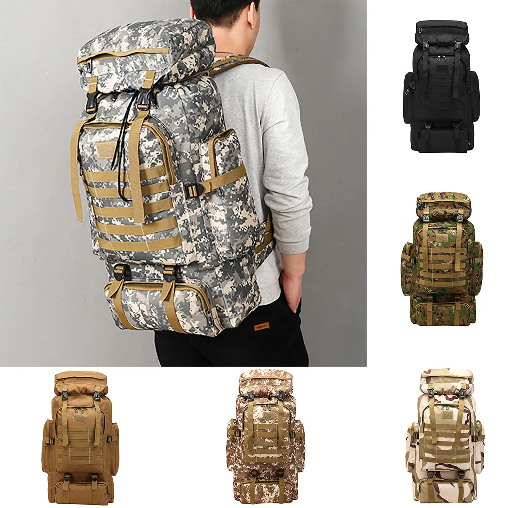 OCARDIAN 80L Large Capacity Tactical Backpack Army Military Assault Bags Outdoor Hiking Trekking Hunting Camping Bag Camouflage