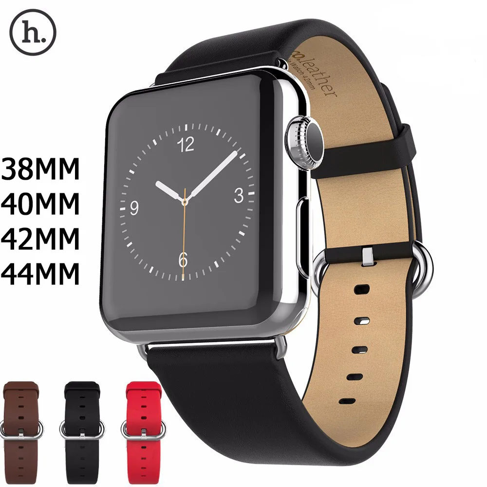 

HOCO New Genuine Leather Band For Apple Watch 5 4 2 1 First Layer Leather Strap Compatible With Apple Watch 44MM 40MM 42MM 38MM