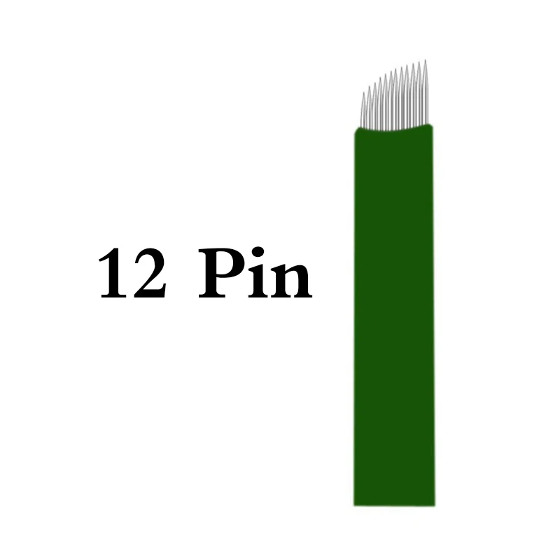 150 шт. зеленый 0,16 мм пластинки мануального татуажа бровей Иглы 12/14/16/17/18 шпильки лезвие для татуажа иглы для постоянный ручка для