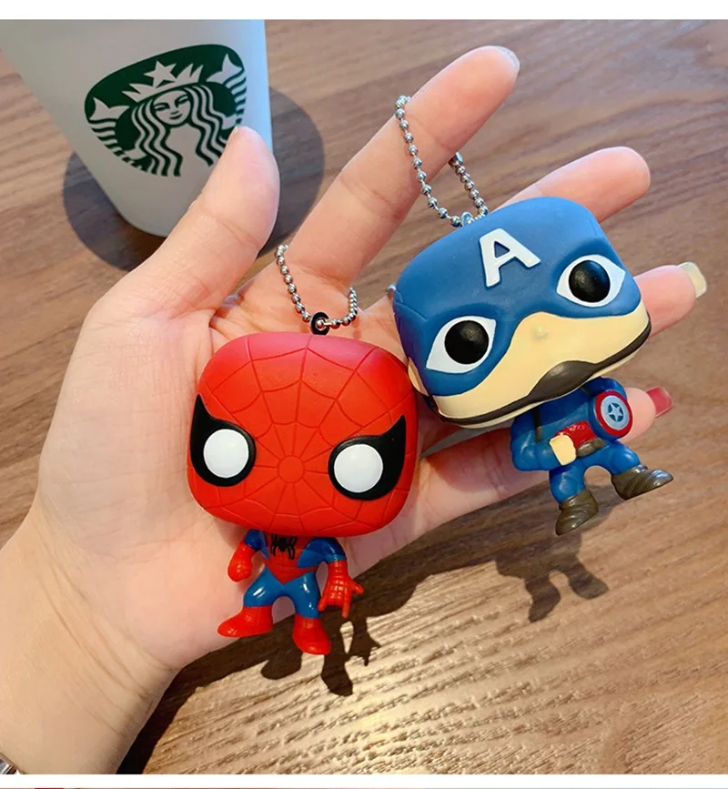 10 шт./лот Модные украшения мультфильм брелок Marvel Мстители сумки супергероев кулон цепочки кольца для ключей колокол вечерние подарок-аксессуар