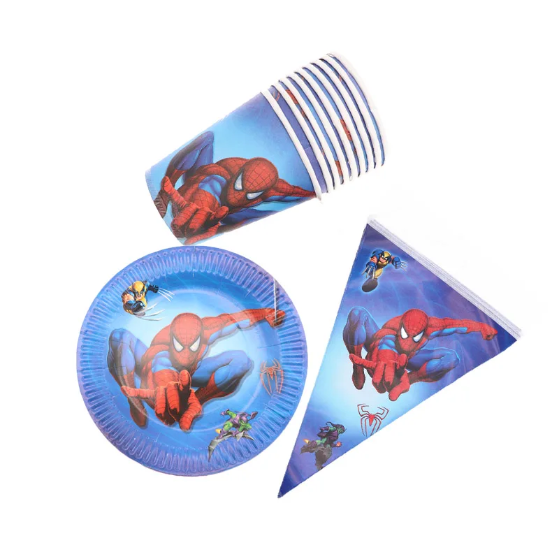 30pcs Spider Man Paper Plate /& 30pcs Cup Tableware Set Decoration Party Supplies