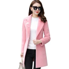 Зимняя женская куртка Новое Женское шерстяное пальто Длинная верхняя одежда осень зима шерстяная куртка женская одежда тонкое женское пальто AA585