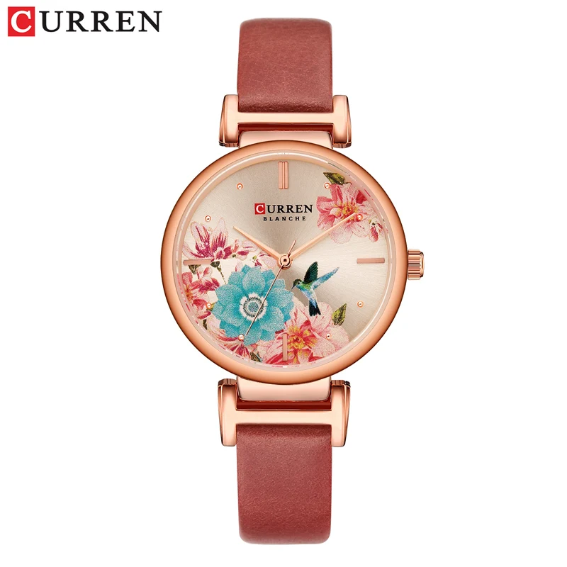 Leather RG R CURREN, Новое поступление,, модные женские часы, высокое качество, Reloj Mujer, богемные женские часы, кожаный ремешок, кварцевые часы - Цвет: Leather RG R