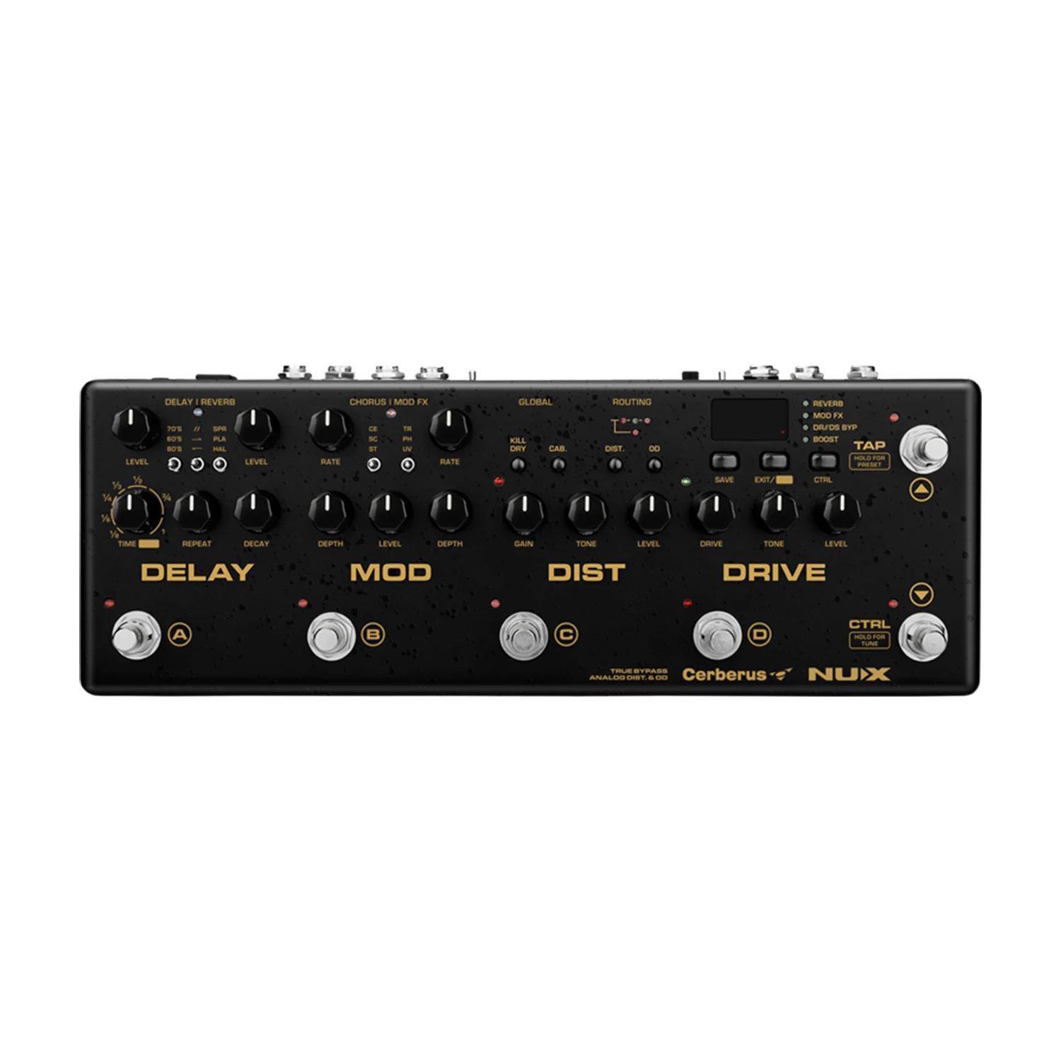 NUX Cerberus Multi Function Effect Pedal Modulation Effects 4 Cable