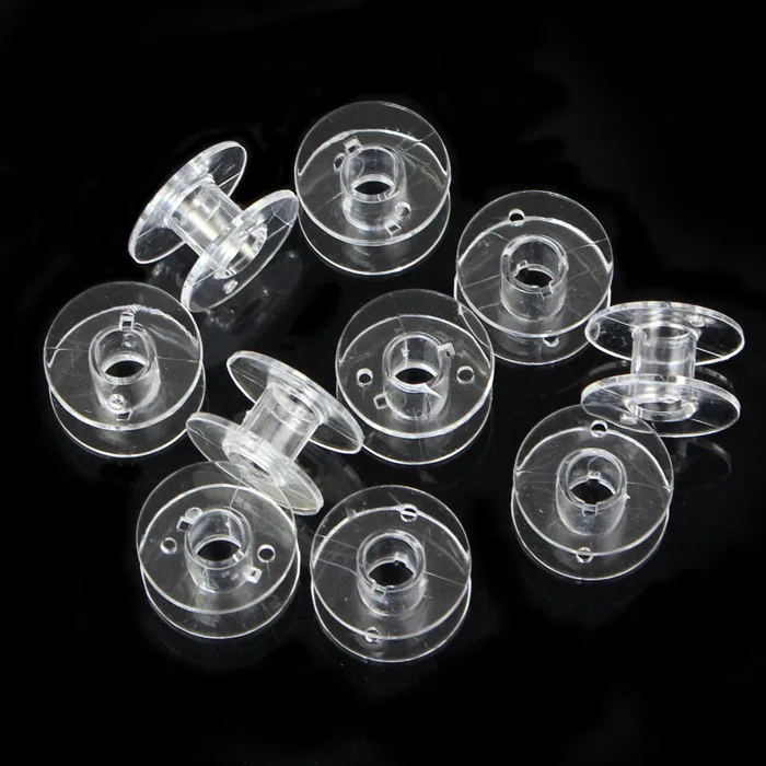 

New high quality Lots 10 Clear Plastic Bobbins For Brother Janome Singer Sewing Machine#T2