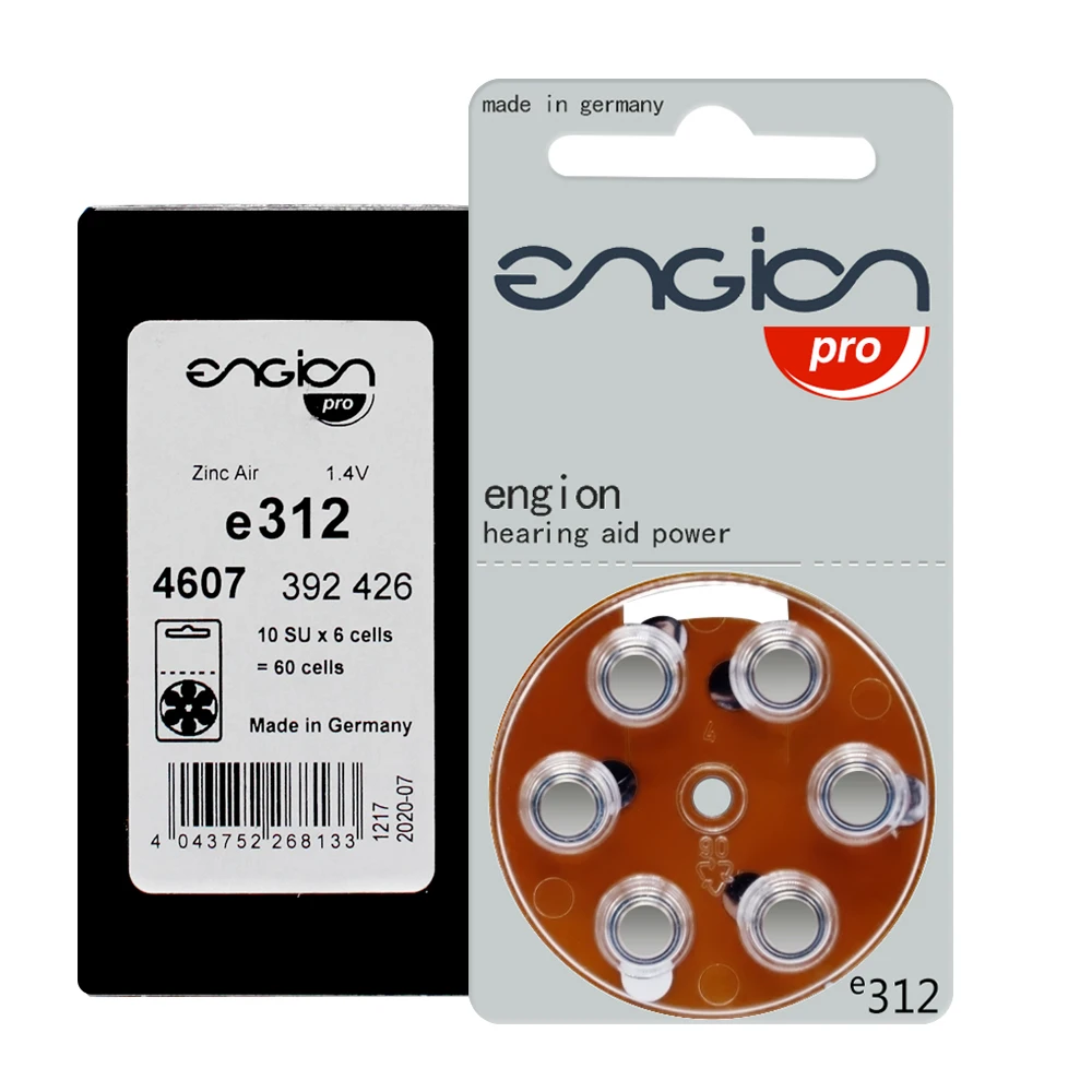 Engion высокая производительность 312 A312 E312 P312 PR41 батарея для производительности CIC слуховые аппараты цинковые воздушные батарейки