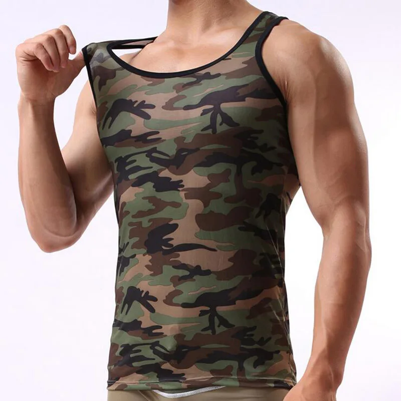 

New Men / Man Military Camouflage Sleeveless Tank Tops Clothing Mens Vest Clothes Slim Singlet Tanks Muscle Shirt