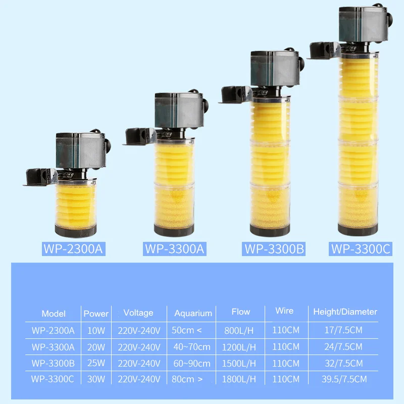Новое предложение, партиями по 3 в 1 Аквариум Многофункциональный насос с фильтром 3300 A B C аквариума 4 слоев фильтр для аквариума, внутренний фильтр 39 см в высоту