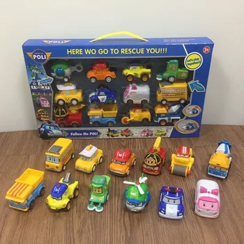 

12pcs/Set Robocar Poli Korea Toys Robot Poli Amber Roy Pull Back Car Toys Anime Action Figure Toys Best Gifts For Children