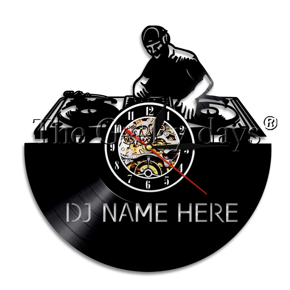 DJ имя здесь виниловых пластинок настенные часы настроить Клубные вечерние