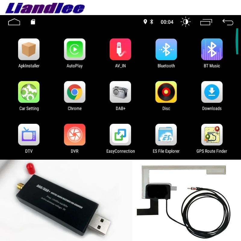 Цифровой радиоприемник Liandlee DAB/DAB + Универсальный USB для Android навигации