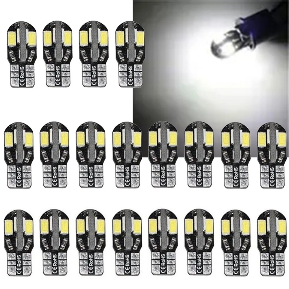 

20Pcs/set Canbus T10 194 168 W5W 5630 8 LED SMD White Car Side Wedge Light Lamp Bulb