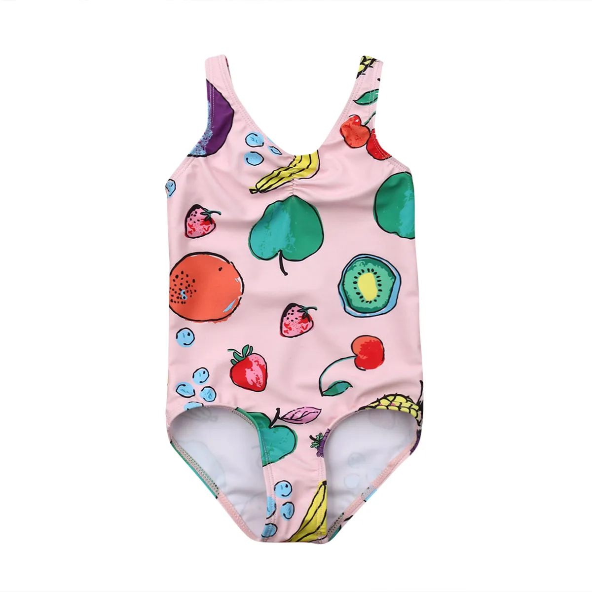 Одежда для купания с цветочным рисунком и фруктами для малышей, купальный костюм для маленьких девочек, купальный костюм, детская пляжная одежда, летнее бикини
