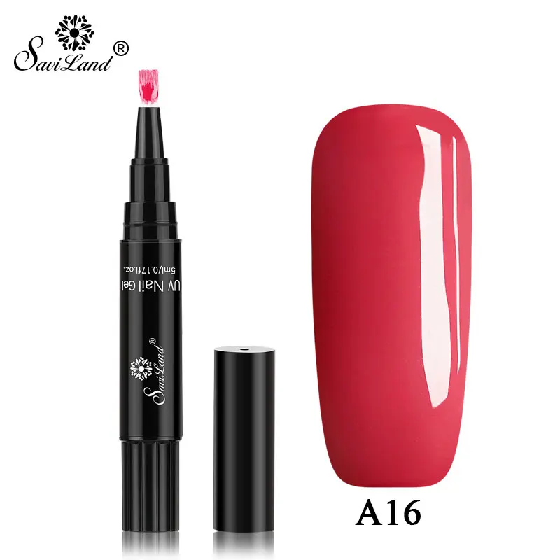 Saviland Гель-лак для ногтей ручка высокое качество дизайн ногтей Салон Советы 58 Горячая Цвет замочить от УФ светодиодный гель лак для ногтей - Цвет: A16