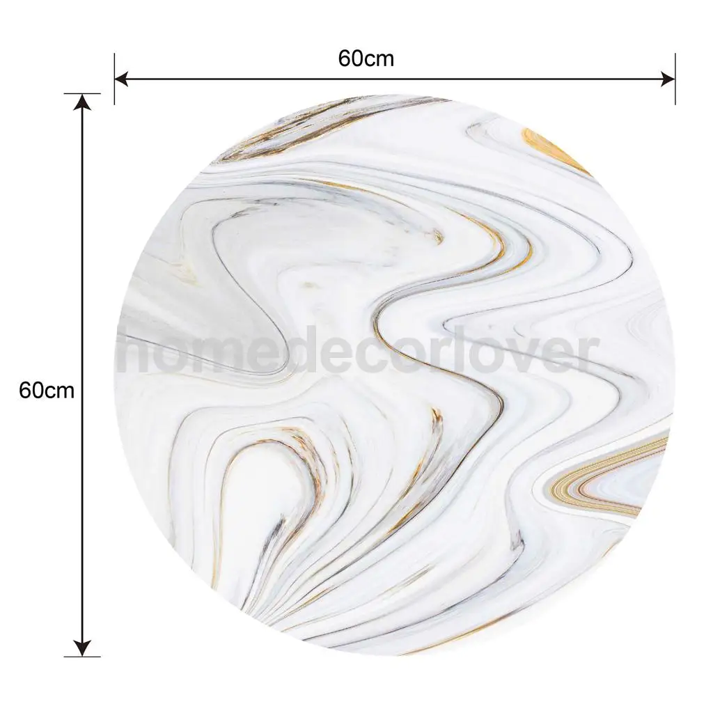 60cm Round 3D Desktop Table Top Countertop Furniture Protection Film Table Sticker PVC Film Decal Murals Cover Film	