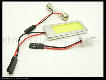 

100X 5W Panel Reading Interior Light Adapter Dome T10 194 W5W Bulb LED Car COB 36 Chip Festoon 12V White with Aluminum Shell