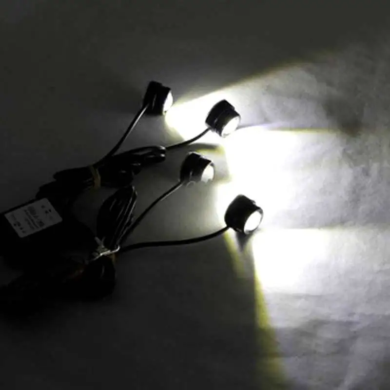 

4 x 12W Wireless Remote Flash Eagle Eye LEDs DRL Car Light Lamp Kit IP65