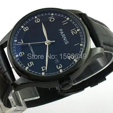 Parnis 43 мм Pvd корпус черный циферблат Автоматические Мужские часы 449