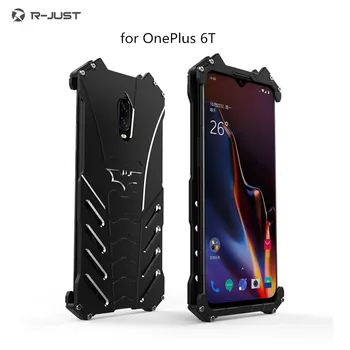 

For OnePlus 6T Shockproof phone case Drop-proof Luxury Doom Heavy Duty Armor Metal Aluminum Mobile Phone Bumper cases
