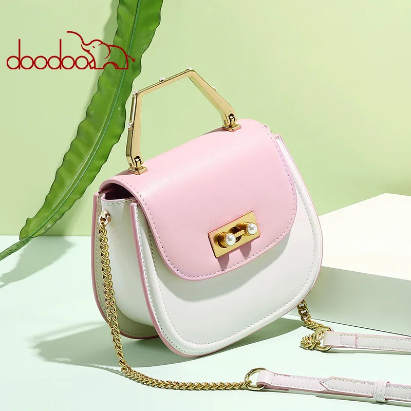 

Luxury Brand Logo PU Leather Women Chain Shoulder Bags Famous Design Ladies Paris Messenger Vintage Crossbody bags Saddle bag