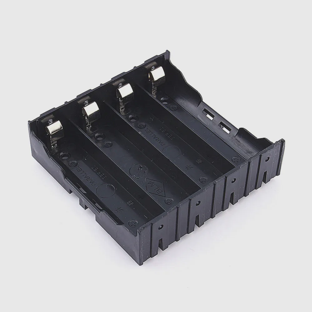 4IN1 18650 Li ion Battery Storage Plastic Clip Holder Case Box 8 Pin Contact Black 3