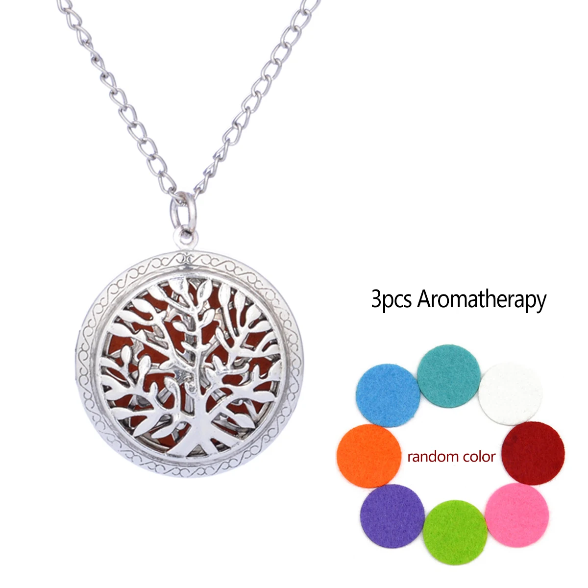 Aromatherapy Locket Necklace Hollow Round Pendant With Pads Oil Essential Diffuser Open Pendant Necklace Fashion Jewelry