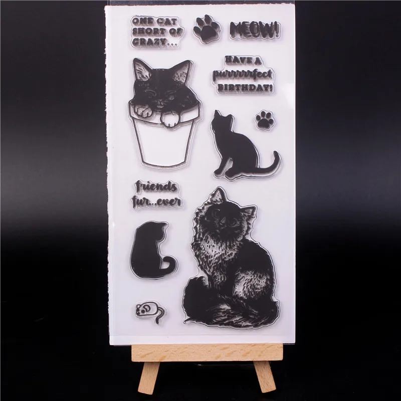 cat Transparent Clear Silicone Stamp/Seal for DIY scrapbooking/photo
