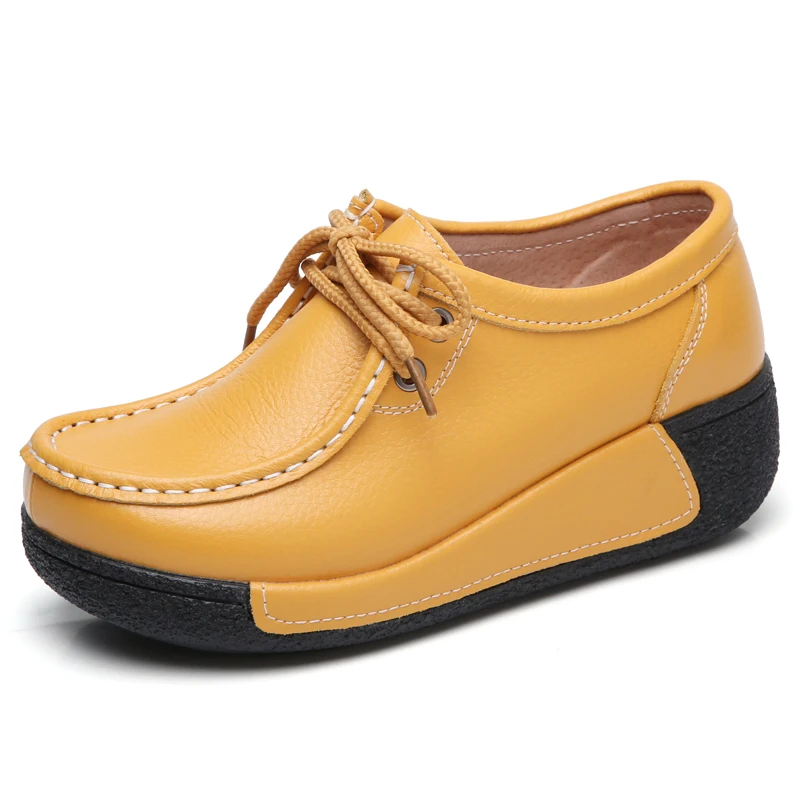 JZZDDOWN genuína mulher sapatos de Couro plataforma