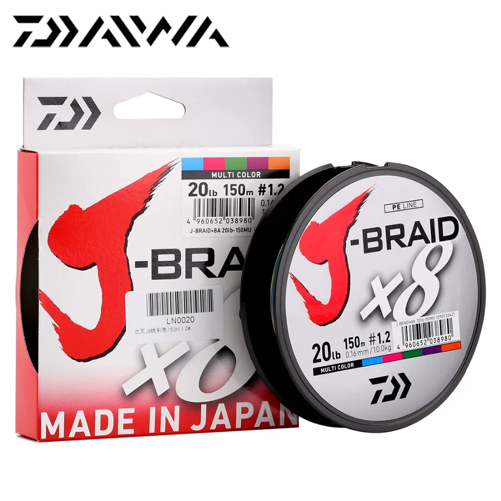 

DAIWA J-BRAID 8 braided fishing line 150M Made in Japan linha multifilamento daiwa fishing pe line articulos de pesca