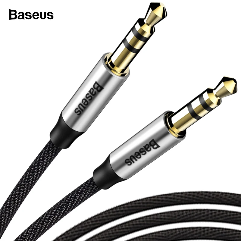 Дешевый Baseus разъем 3,5 мм аудио кабель Jack 3,5mm мужчинами аудио Aux кабель для samsung S10 автомобиль наушники Динамик провода линии Aux шнур