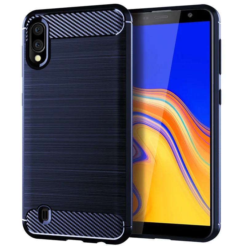 

for samsung galaxy a10 case silicone carbon fiber mobile solid color brushed finish cases