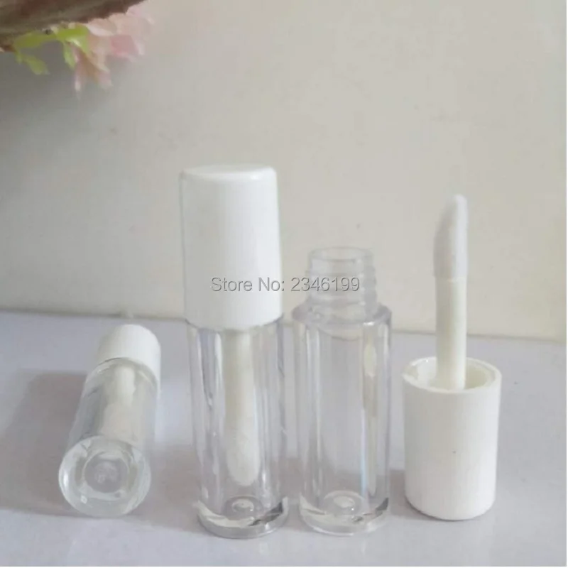 

50pcs 1.3ML Small Mini Lip Gloss Tube White Lid Plastic Empty Lip Gloss Sample Refillable Container Liquid Lipstick Tube
