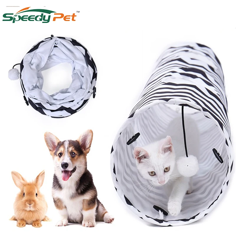 Funny Strip Cat Tunnel Collapsible Cat Tunnel Cat Toys Play Tunnel