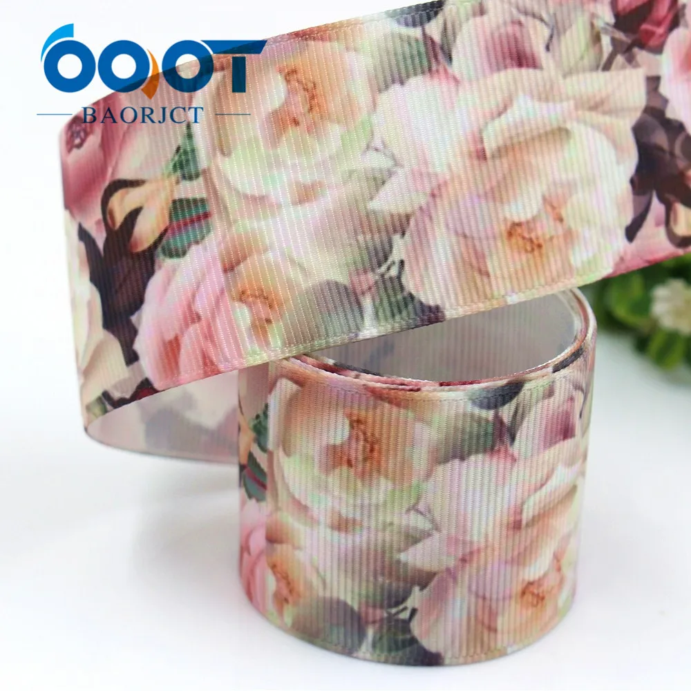 

1-1/2'' 38mm Beautiful flowers Printed grosgrain ribbon,10yrds DIY Hair Bow Wedding Festival Home Party Birthday Decorations