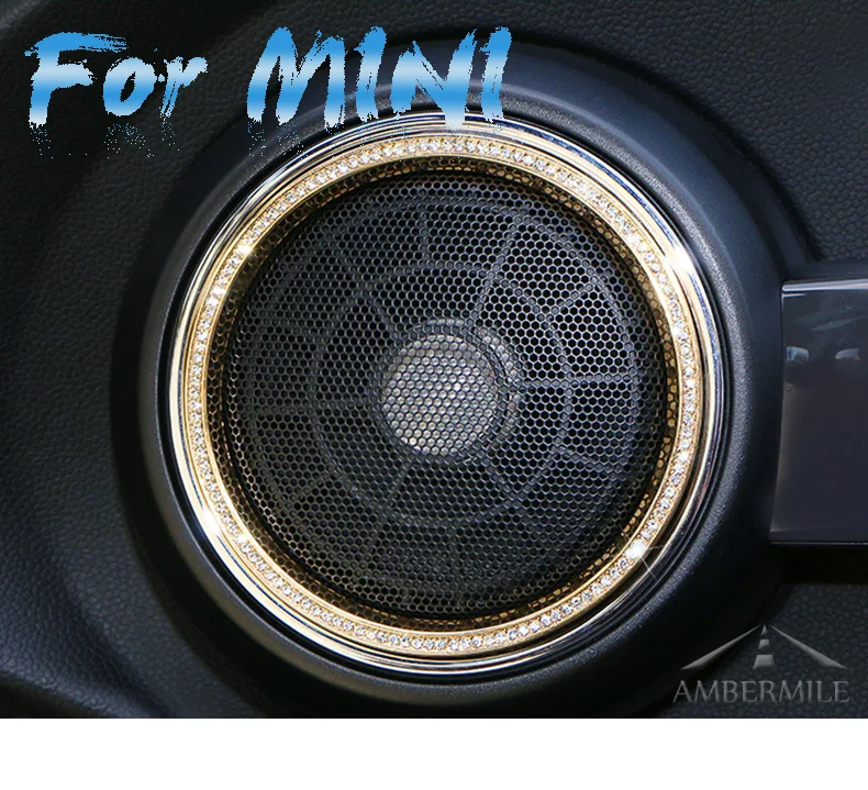 2pcs Car Door Stereo Speaker Decorative Ring Circle Audio Covers for BMW Mini Cooper F55 F56 Accessories Car Styling (1)