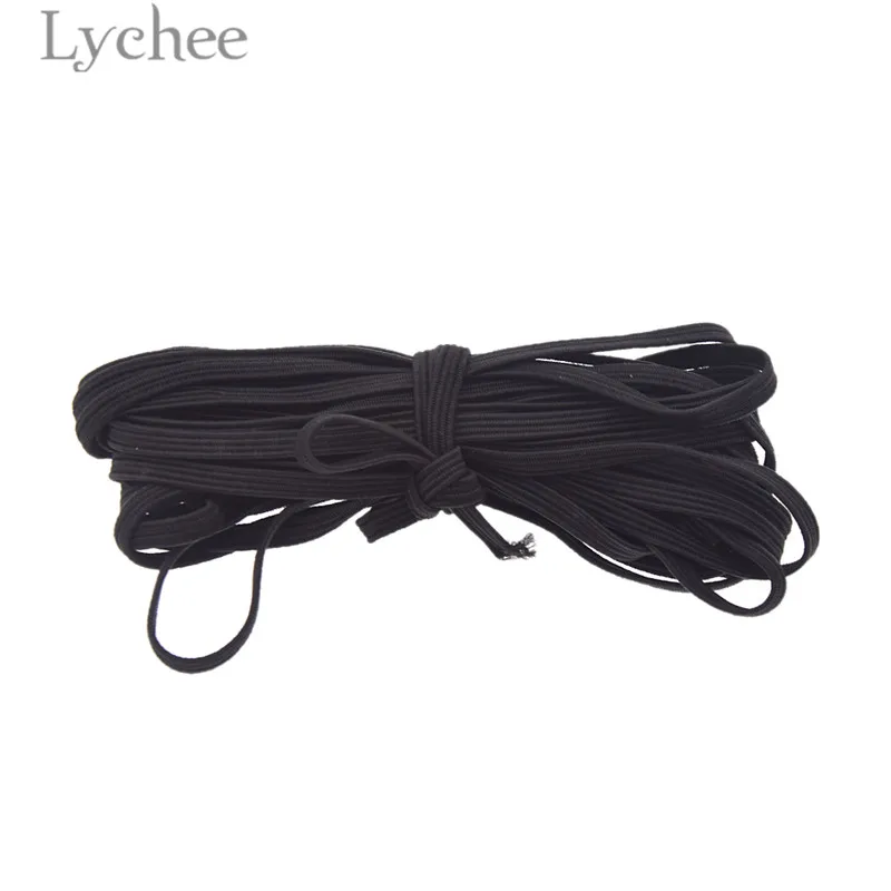 Lychee 4 мм ширина эластичная лента черный белый швейный материал DIY Швейные принадлежности аксессуары для одежды обувь